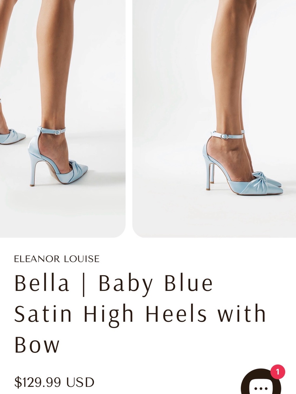 Bella Baby Blue Satin Heels with Bow